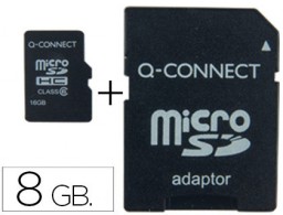 Memoria micro SD Q-Connect 8 GB con adaptador.